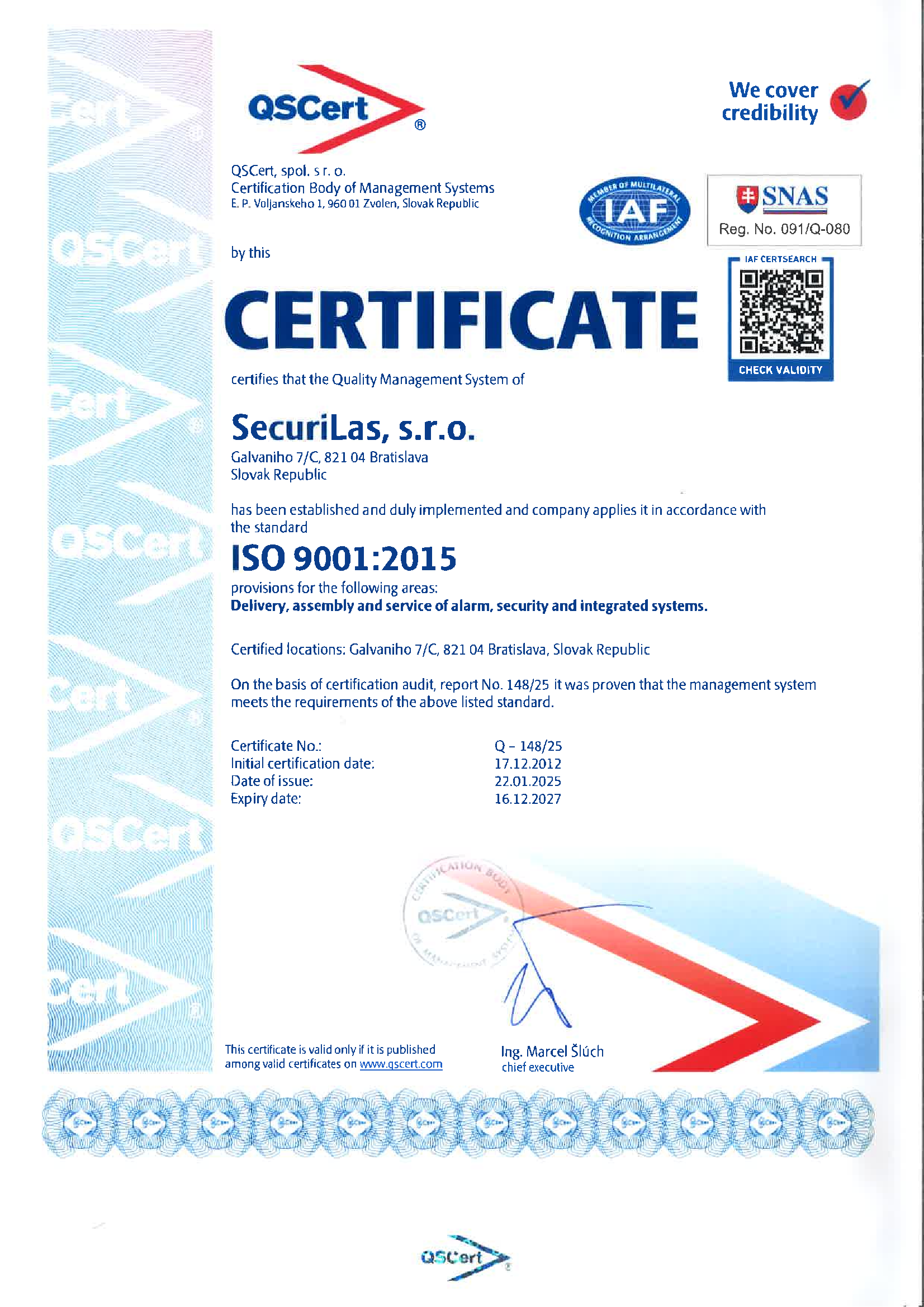 ISO 9001:2015 Certificate